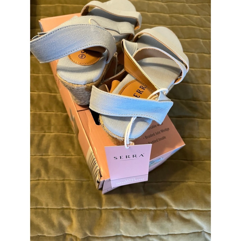 Serra Ladies Espadrille blue wedges‎ NWT/Box Sz 8 - Picture 3 of 7